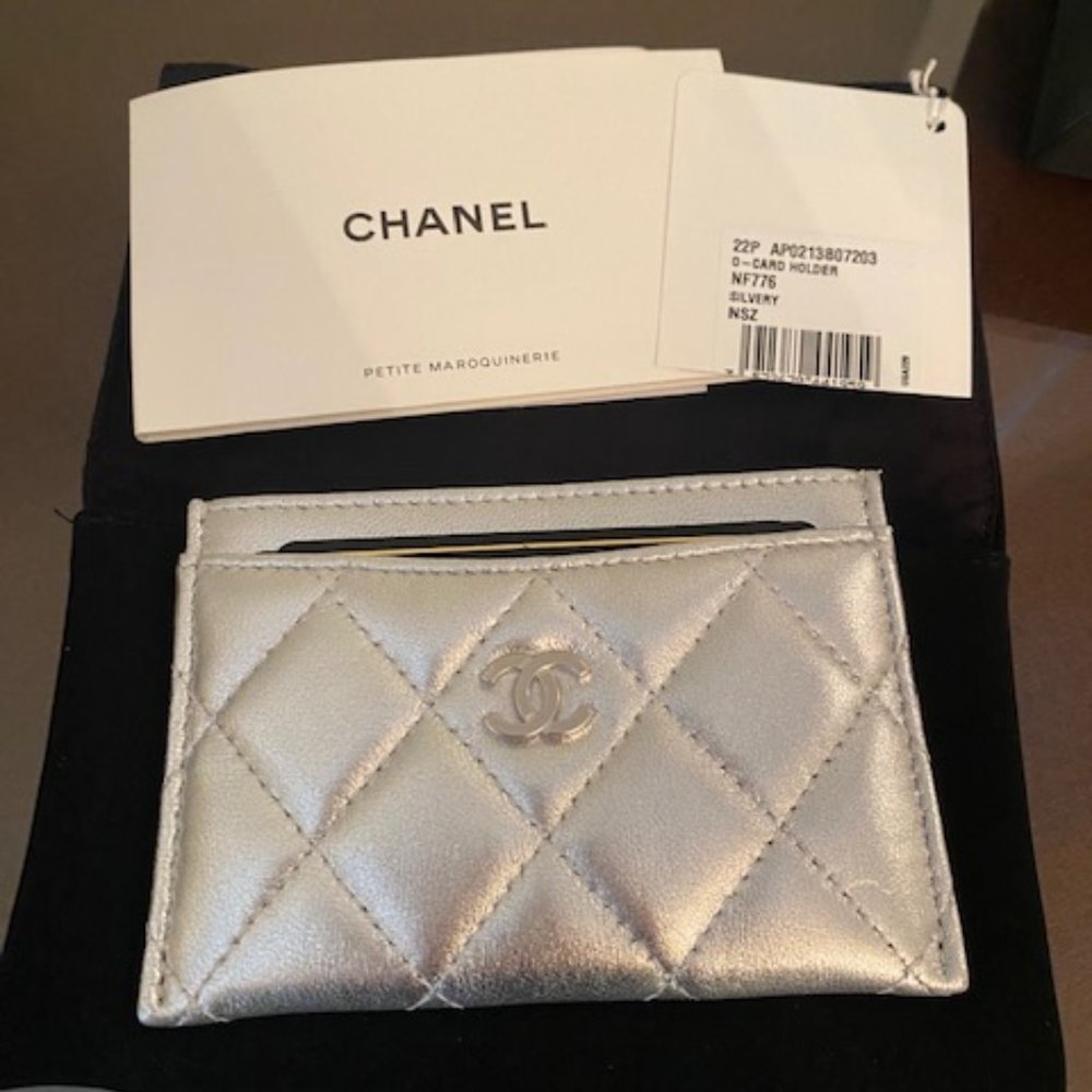 Chanel Silver Card Holder Brand New with Box